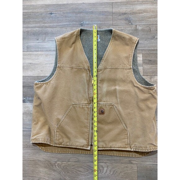 VTG Carhartt V26 MENS XXL Duck Sherpa Lined Vest Tan USA Made - Picture 5 of 6